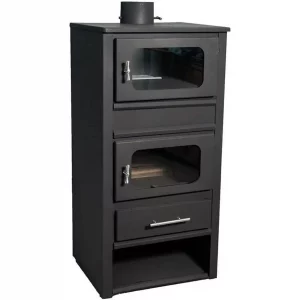 Stufa a Legna e Carbone con Forno idro in Acciaio 10,8 kW Con Termostufa Caldaia